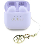 Słuchawki TWS Guess Glossy Effect Printed Classic Logo & Charm lawendowy