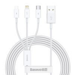 [APRÈS RETOUR] Câble USB Baseus Superior 3en1 - Lightning / USB Type C / micro USB 3,5 A 1,5 m Blanc (CAMLTYS-02)