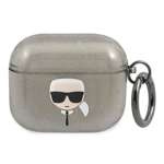 Coque KARL LAGERFELD Apple AirPods 3 Cover Glitter Karl`s Head Black Case