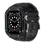 [APRÈS RETOUR] Kingxbar CYF140 Boîtier blindé 2 en 1 pour Apple Watch 9, 8, 7 (45 mm) en acier inoxydable avec bracelet, noir