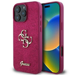 Etui Guess iPhone 16 Pro fioletowy/purple hardcase Glitter Script Big 4G