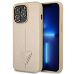 Coque GUESS Apple iPhone 13 13 Pro Saffiano Triangle Logo Beige Hardcase