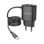 Dudao chargeur 2x USB avec câblesm USB Type C 12 W noir (A2ProT noir)