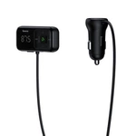 [APRÈS RETOUR] Transmetteur FM Bluetooth sans fil avec chargeur Baseus S-16 (édition Overseas) - noir
