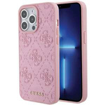 Coque Guess GUHCP15XP4EPMP iPhone 15 Pro Max 6.7" rose/rose rigidecase Cuir 4G estampillé Case