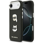 Etui Karl Lagerfeld FW Grained Karl &    Choupette Heads Pins & Logo do iPhone Air czarny