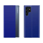 Nouveau Sleep Case cover coque avec flip cover avec fonction stand Samsung Galaxy S22 Ultra blue