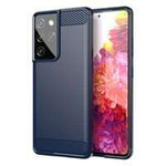 Carbone Case flexible coque couverture Samsung Galaxy S21 Ultra 5G bleu