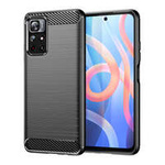Carbone Case flexible coque couverture Xiaomi Redmi Note 11T 5G / Redmi Note 11S 5G / Poco M4 Pro 5G noir
