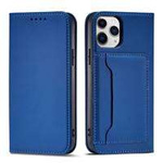 Étui pour cartes magnétiques pour iPhone 12 Pro, porte-cartes, porte-cartes, bleu