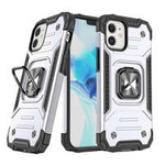Wozinsky Ring Armor étui pour iPhone 14 couverture blindée support magnétique anneau argent