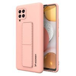 Wozinsky Kickstand Case Silicone Stand Cover pour Samsung Galaxy A42 5G Rose
