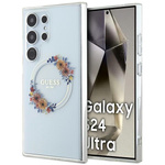 Etui Guess GUHMS24LHFWFCT S24 Ultra S928 przeźroczysty/transparent hardcase IML Flowers Wreath MagSafe Case