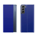Nouveau Sleep Case cover coque avec flip cover avec fonction stand Samsung Galaxy S22 bleu