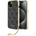 Guess GUHCP15SGF4GGR iPhone 15 6.1" gris/gris durcase 4G Charms Collection