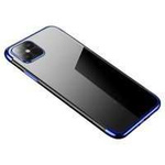 Clear Color case gel cover coque avec bordure métallique Samsung Galaxy S21 Ultra 5G bleu