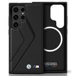 Coque BMW Leather Oversized Stripes MagSafe pour Samsung Galaxy S25 Ultra noir
