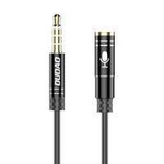 Dudao 4 champs câble Câble d'extension AUX pour casque avec microphone mini jack 3,5 mm noir