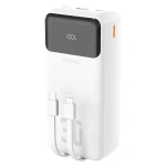 Powerbank Dudao K15MAX 30000mAh PD 22.5W z wbudowanymi kablami - biały