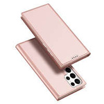 Coque Dux Ducis Skin Pro pour Samsung Galaxy S23 Ultra Flip Card Wallet Stand Rose