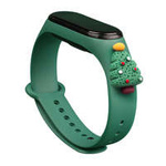 Strap Xmas band pour Xiaomi Mi Band 4 / Mi Band 3 festive silikonouveau bracelet bracelet vert foncé (Christmas tree 2)