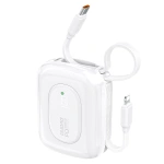 Powerbank Dudao K32 22,5W 10000 mAh z wbudowanym kablem USB-C/Lightning - biały