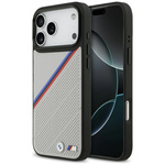 Etui BMW M Tricolor Metal Logo MagSafe do iPhone 17 Pro Max szary