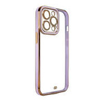 Coque Fashion pour Samsung Galaxy A12 5G Gold Frame Gel Cover Violet