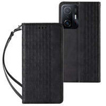 Étui à sangle aimantée pour Xiaomi Redmi Note 11 Pro Pouch Wallet + Mini Longe Pendentif Noir