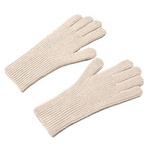 Gants de téléphone tressés avec découpes pour les doigts - beige
