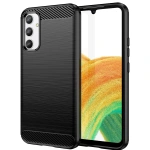 Carbon Case etui do Samsung Galaxy A04e elastyczny silikonowy karbonowy pokrowiec czarne