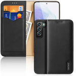 Étui type bibliothèque en cuir véritable Dux Ducis Hivo pour Samsung Galaxy S22+ (S22 Plus) noir