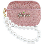 Etui Guess Glitter Pearl Strap do        AirPods Pro 3 różowy