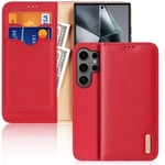 Etui Dux Ducis HIVo avec rabat et blocage RFID pour Samsung S24 Ultra - rouge