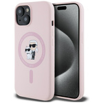 Etui Karl Lagerfeld Silicone             Karl&Choupette MagSafe do iPhone 15 Plus różowy
