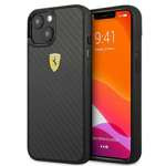 Coque FERRARI Apple iPhone 13 Mini On Track Real Carbon Black Hardcase