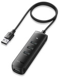 Adaptateur 4-en-1 UGREEN CM416 USB vers hub 4x USB 1m (noir) 80657B