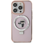Coque Karl Lagerfeld KLHMP15MHMRSKCP iPhone 15 Plus 6.7" pink/pink hardcase Ring Stand Karl&amp;Choupettte MagSafe Case