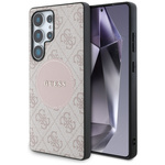 Etui Guess 4G Round Patch Classic Logo MagSafe do Samsung Galaxy S25 Ultra różowy