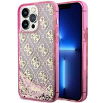 Coque Guess GUHCP14XLC4PSGP iPhone 14 Pro Max 6.7" rose/pink hardcase Liquid Glitter 4G Transculent Case