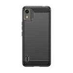 Coque en silicone carbone pour Nokia C12/Nokia C12 Pro/Nokia C12 Plus - noir