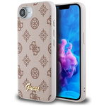 Etui Guess Peony Script Logo MagSafe do  iPhone 16e brązowy