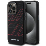 Etui AMG AMHMP15L23SSPK iPhone 15 Pro 6.1" czarny/black hardcase Silicone Large Rhombuses Pattern MagSafe Case