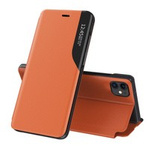Eco Leather View Case étui élégant coque avec rabat et fonction stand iPhone 13 orange