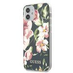 Coque GUESS Apple iPhone 12 Mini 5.4 N°3 Flower Collection GUHCP12SIMLFL03 Étui bleu marine