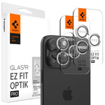 Verre PROTECTEUR DE CAMÉRA Spigen OPTIK.TR "EZ FIT" PROTECTEUR DE CAMÉRA 2-PACK IPhone 14 PRO / PRO MAX / 15 PRO / 15 PRO MAX / 16 PRO / 16 PRO MAX CRYSTAL CLEAR