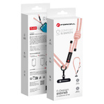 Smycz do telefonu crossbody z regulacją długości Forcell F-Design S10X165 (max 82,5cm w pętli) różowo biała