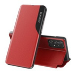 Eco Leather View Case étui élégant coque avec rabat et fonction stand Samsung Galaxy A73 rouge