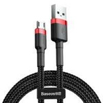 Câble Baseus Cafule Cable nylon durable USB / micro USB QC3.0 1.5A 2M noir-rouge (CAMKLF-C91)