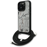 Etui Karl Lagerfeld iPhone 16 Pro Crossbody Grained Pattern & Logo Szary